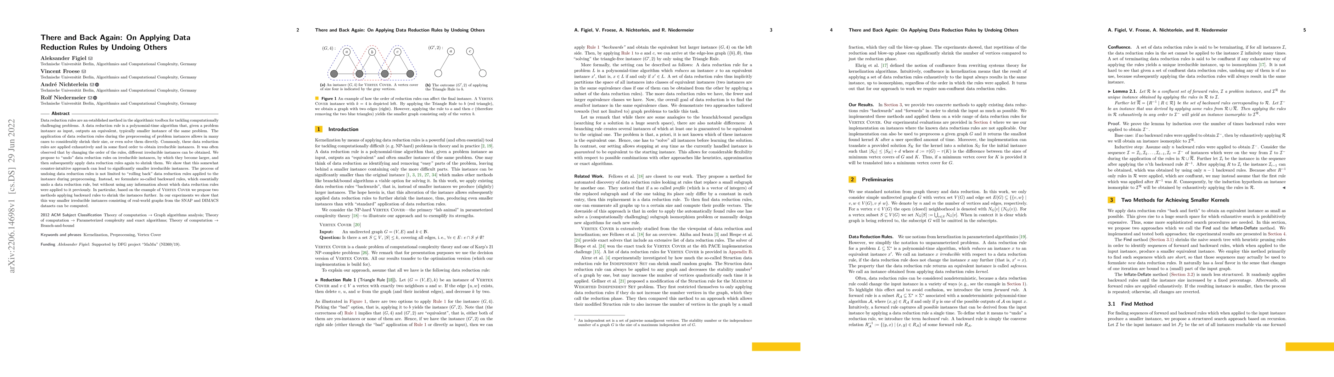 Thumbnail for There and Back Again: On Applying Data Reduction Rules by Undoing Others