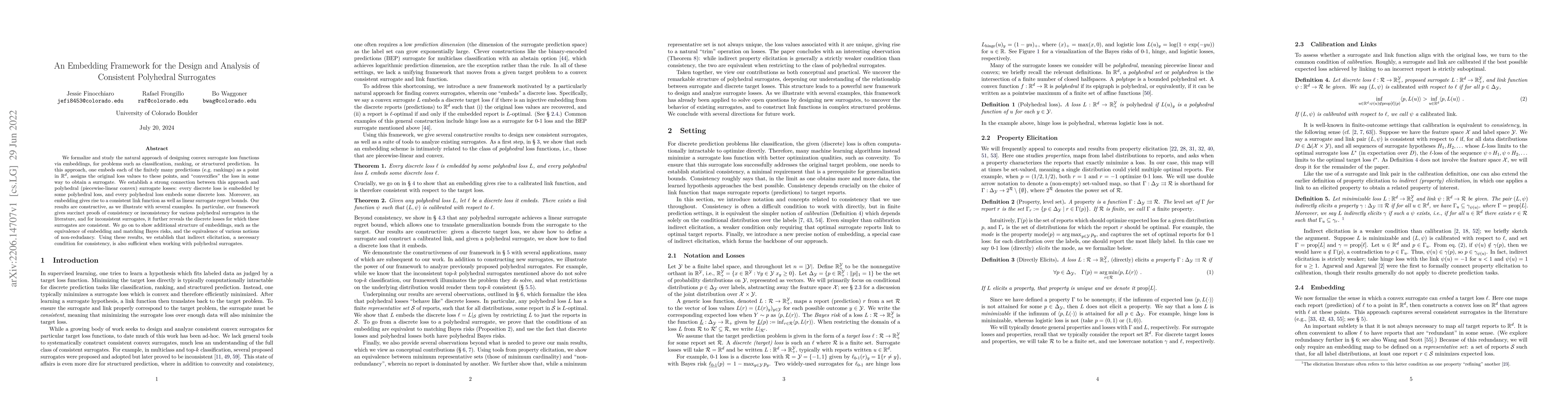 Thumbnail for An Embedding Framework for the Design and Analysis of Consistent
  Polyhedral Surrogates