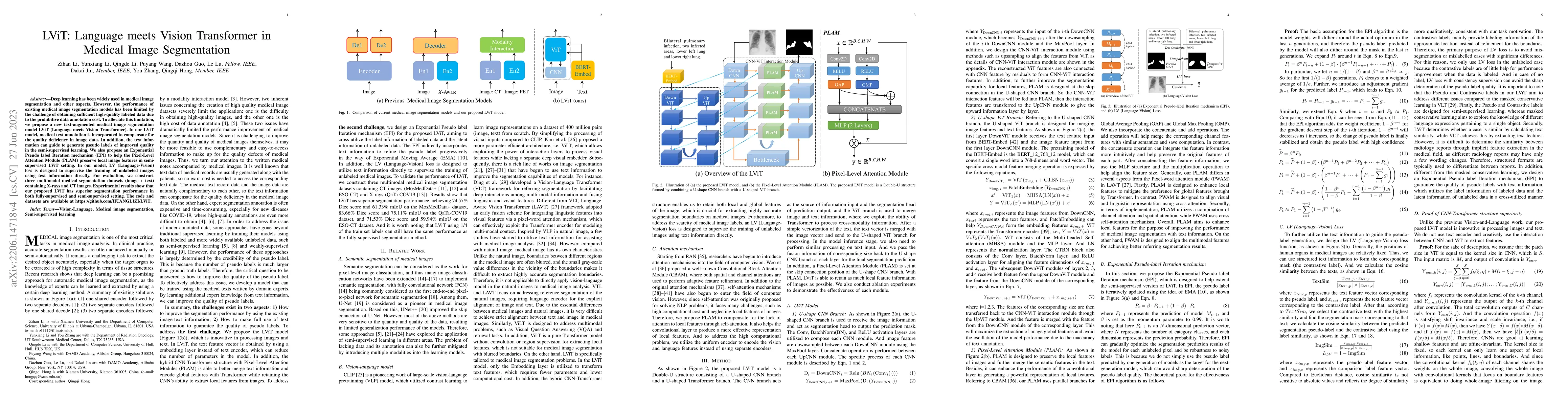 Thumbnail for LViT: Language meets Vision Transformer in Medical Image Segmentation