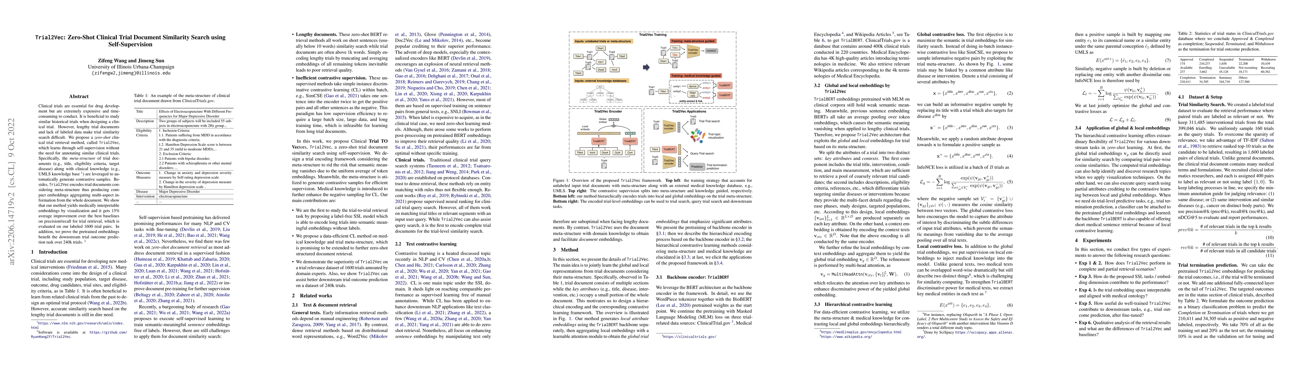 Thumbnail for Trial2Vec: Zero-Shot Clinical Trial Document Similarity Search using
  Self-Supervision