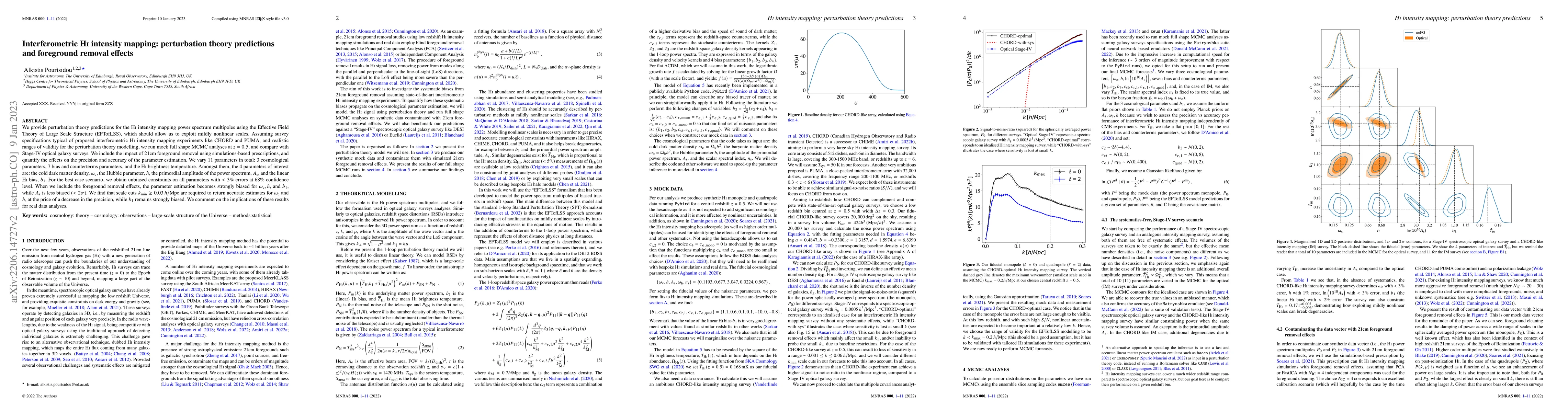Thumbnail for Interferometric HI intensity mapping: perturbation theory predictions
  and foreground removal effects