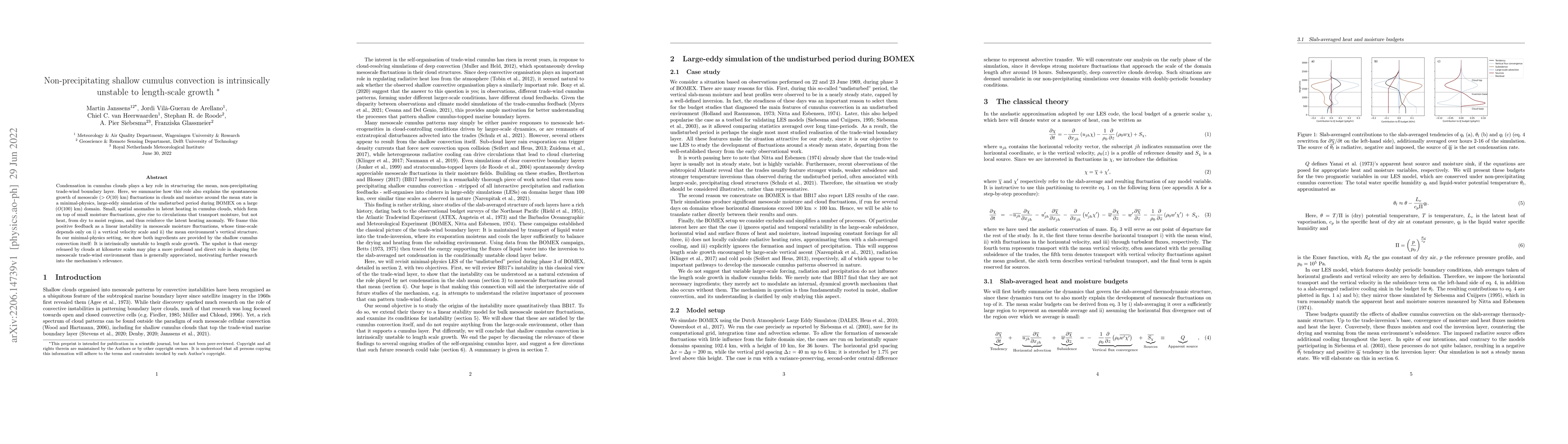 Thumbnail for Non-precipitating shallow cumulus convection is intrinsically unstable
  to length-scale growth