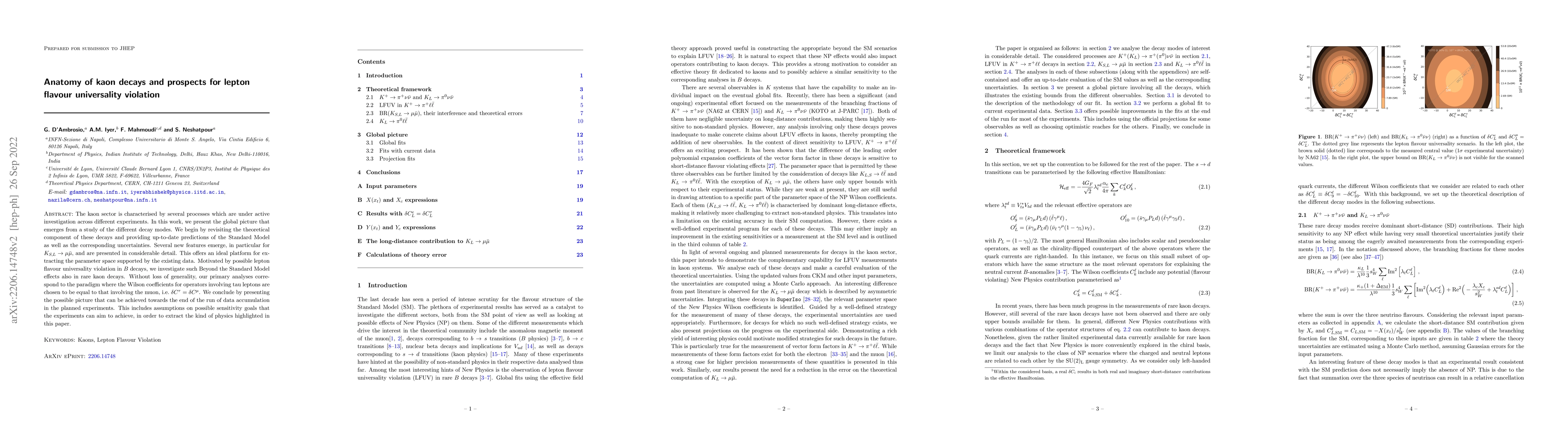 Thumbnail for Anatomy of kaon decays and prospects for lepton flavour universality
  violation