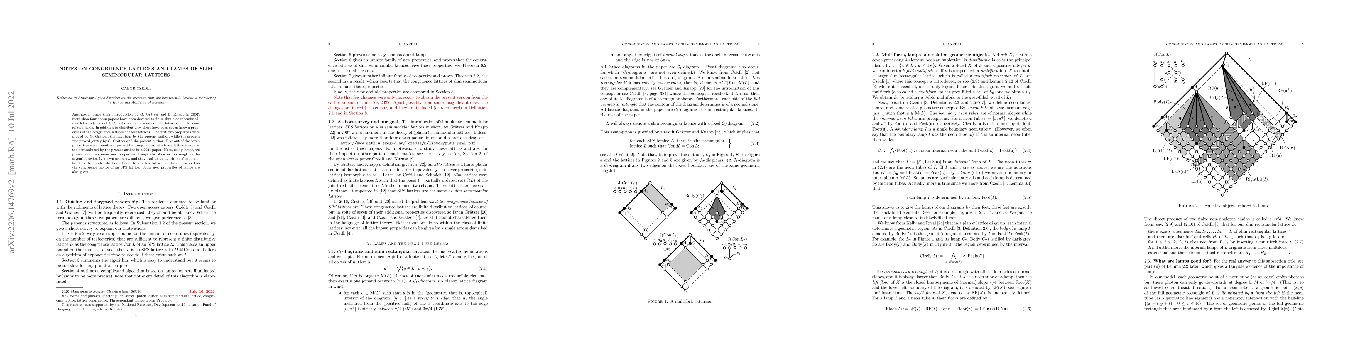 Thumbnail for Notes on congruence lattices and lamps of slim semimodular lattices