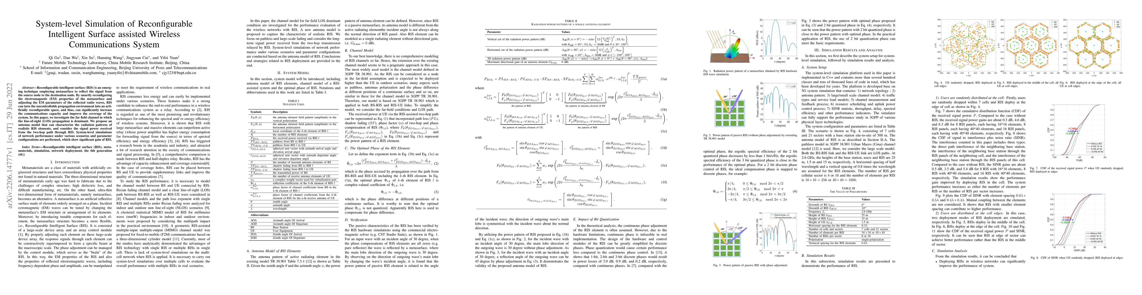 Thumbnail for System-level Simulation of Reconfigurable Intelligent Surface assisted
  Wireless Communications System