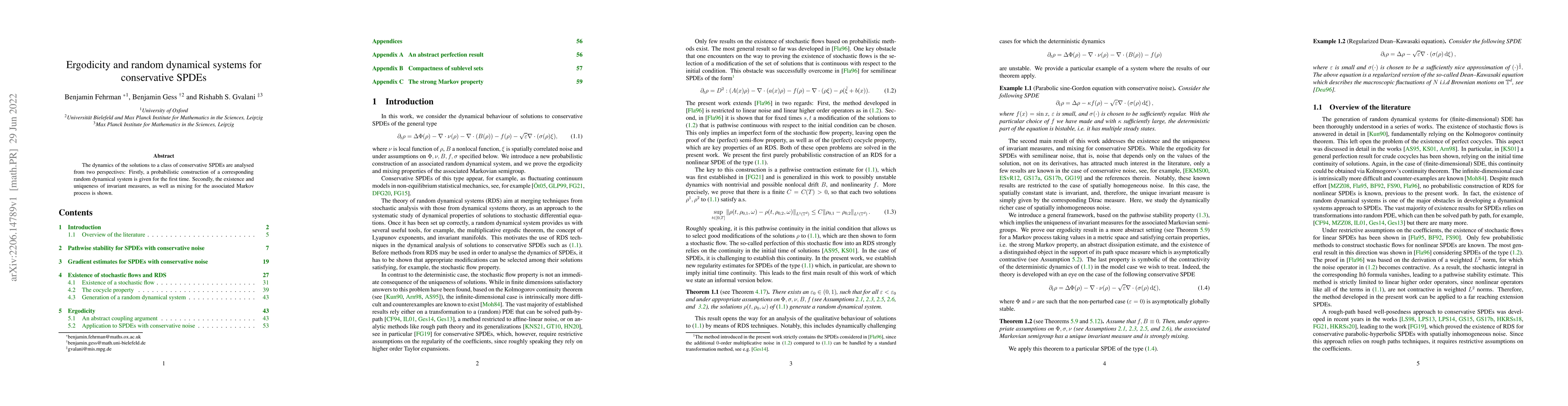 Thumbnail for Ergodicity and random dynamical systems for conservative SPDEs