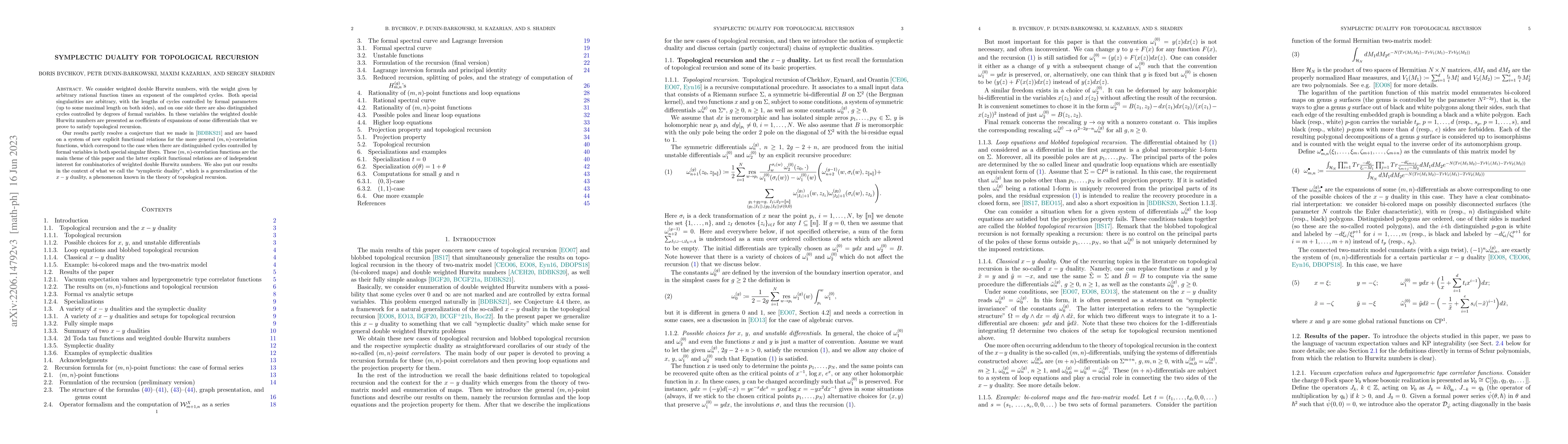 Thumbnail for Symplectic duality for topological recursion