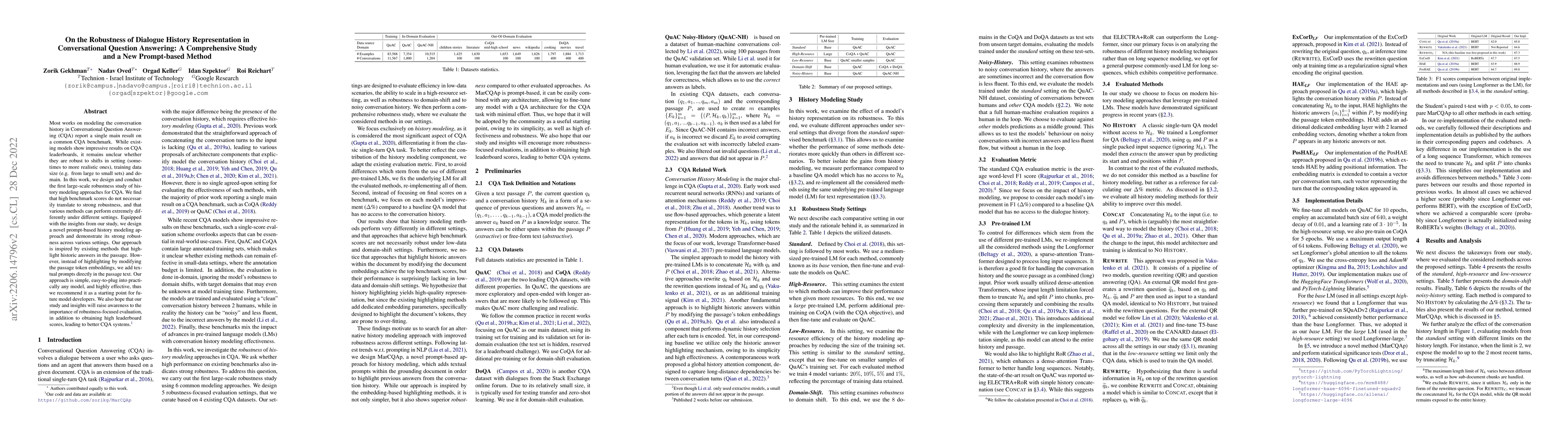 Thumbnail for On the Robustness of Dialogue History Representation in Conversational
  Question Answering: A Comprehensive Study and a New Prompt-based Method