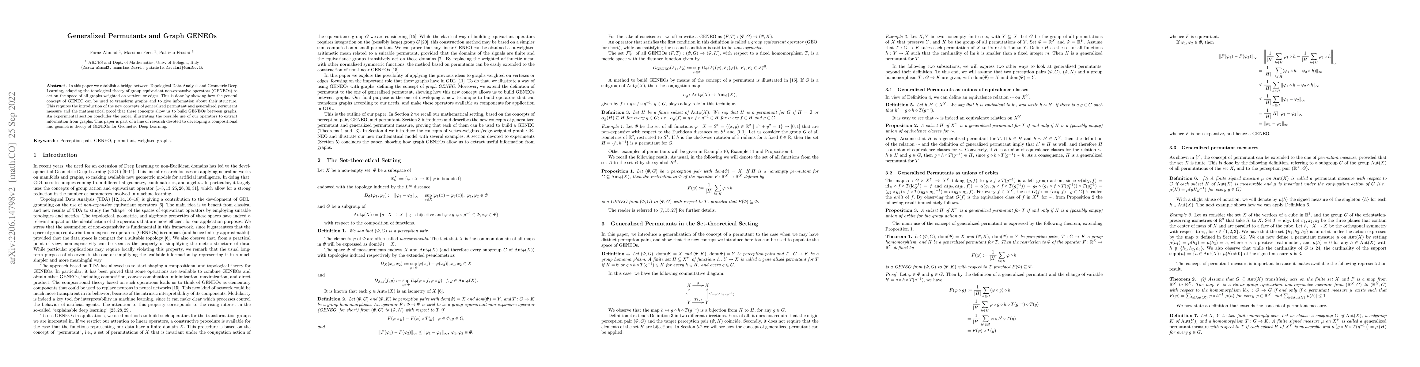 Thumbnail for Generalized Permutants and Graph GENEOs