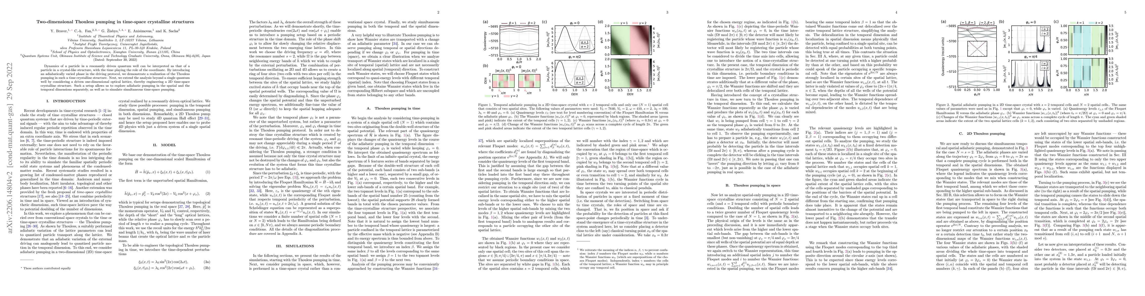Thumbnail for Two-dimensional Thouless pumping in time-space crystalline structures