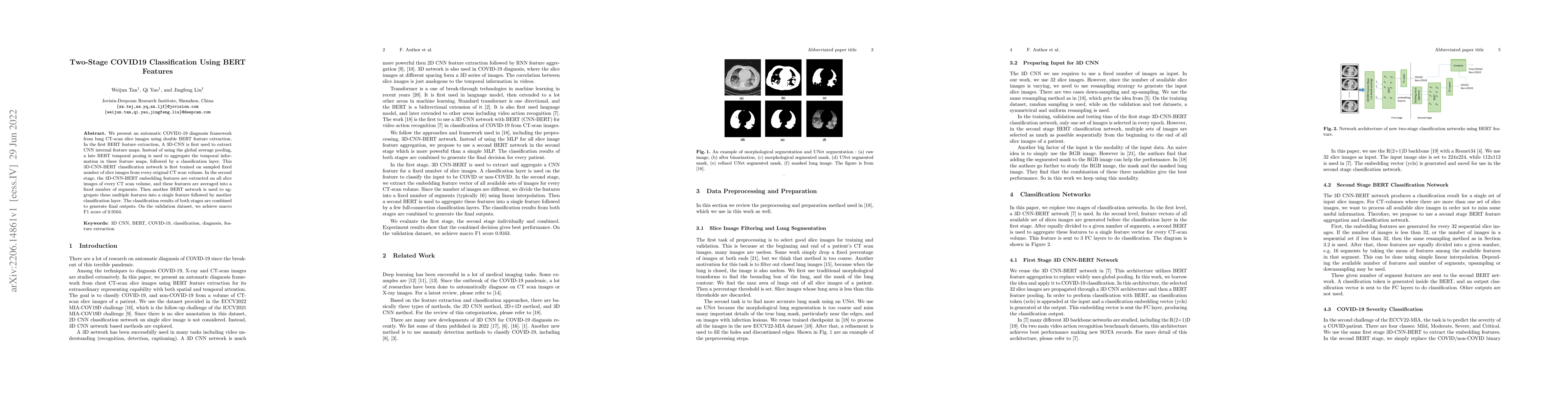 Thumbnail for Two-Stage COVID19 Classification Using BERT Features