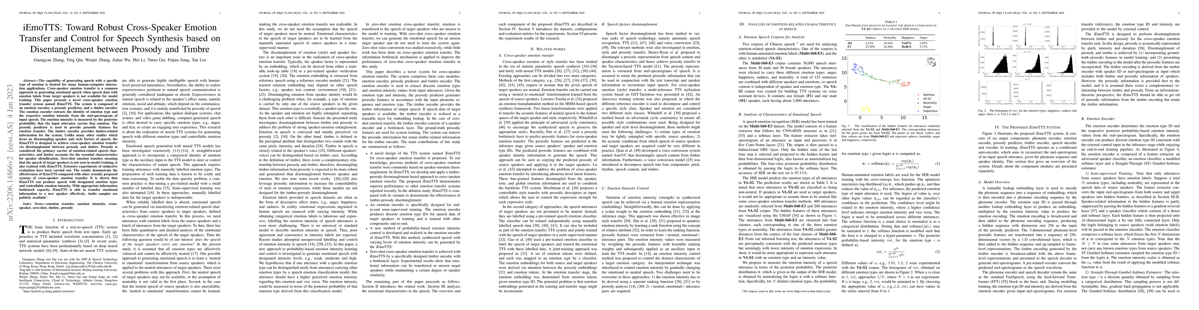 Thumbnail for iEmoTTS: Toward Robust Cross-Speaker Emotion Transfer and Control for
  Speech Synthesis based on Disentanglement between Prosody and Timbre