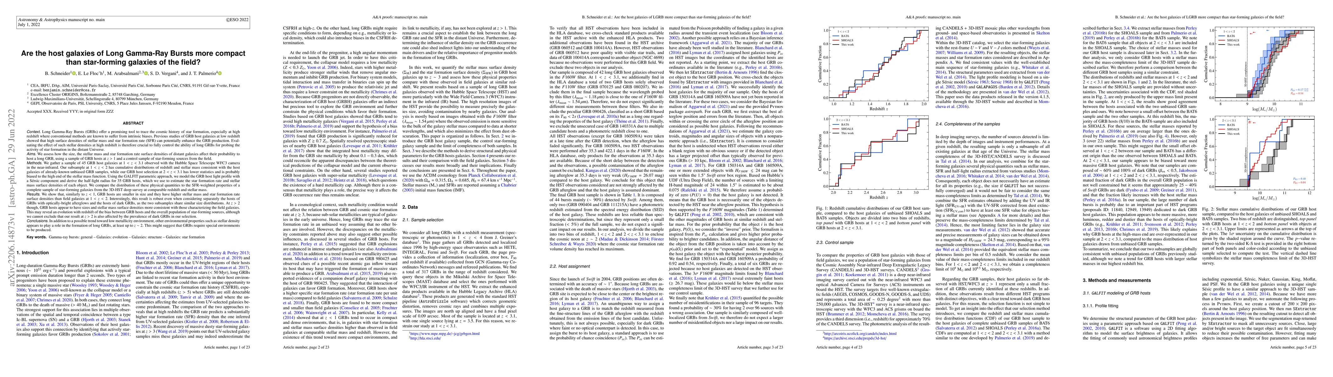 Thumbnail for Are the host galaxies of Long Gamma-Ray Bursts more compact than
  star-forming galaxies of the field?