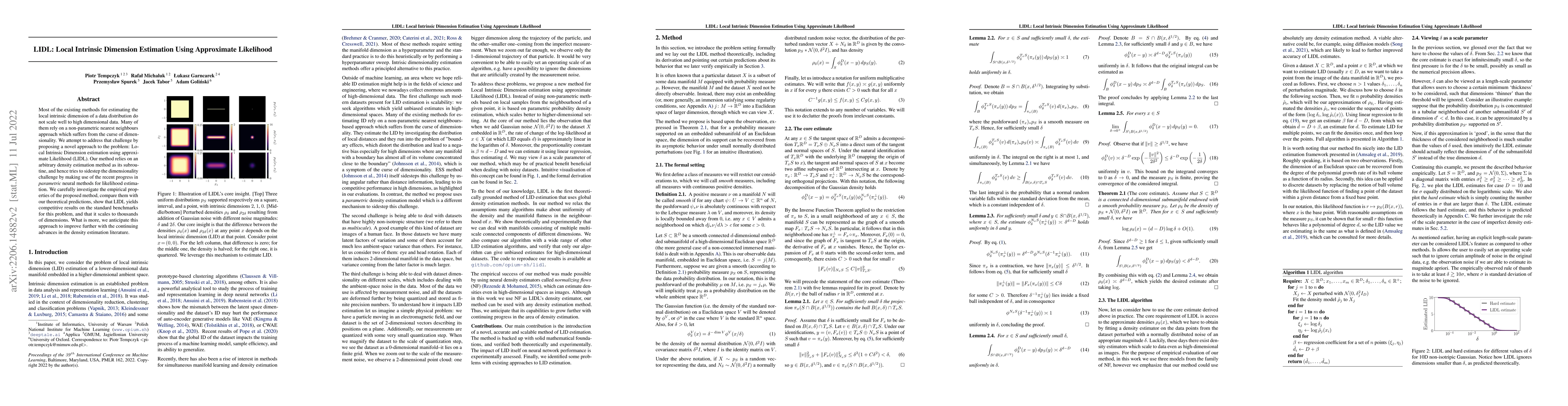 Thumbnail for LIDL: Local Intrinsic Dimension Estimation Using Approximate Likelihood
