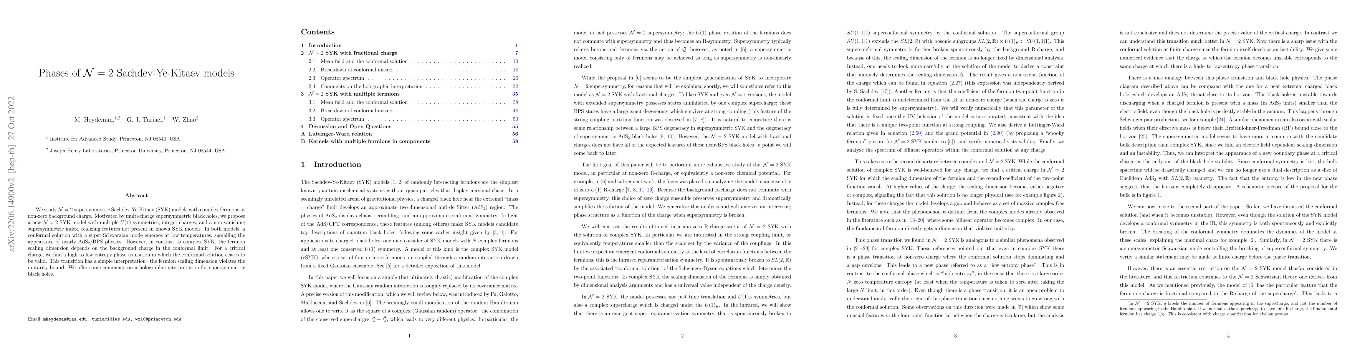 Thumbnail for Phases of $\mathcal{N}=2$ Sachdev-Ye-Kitaev models