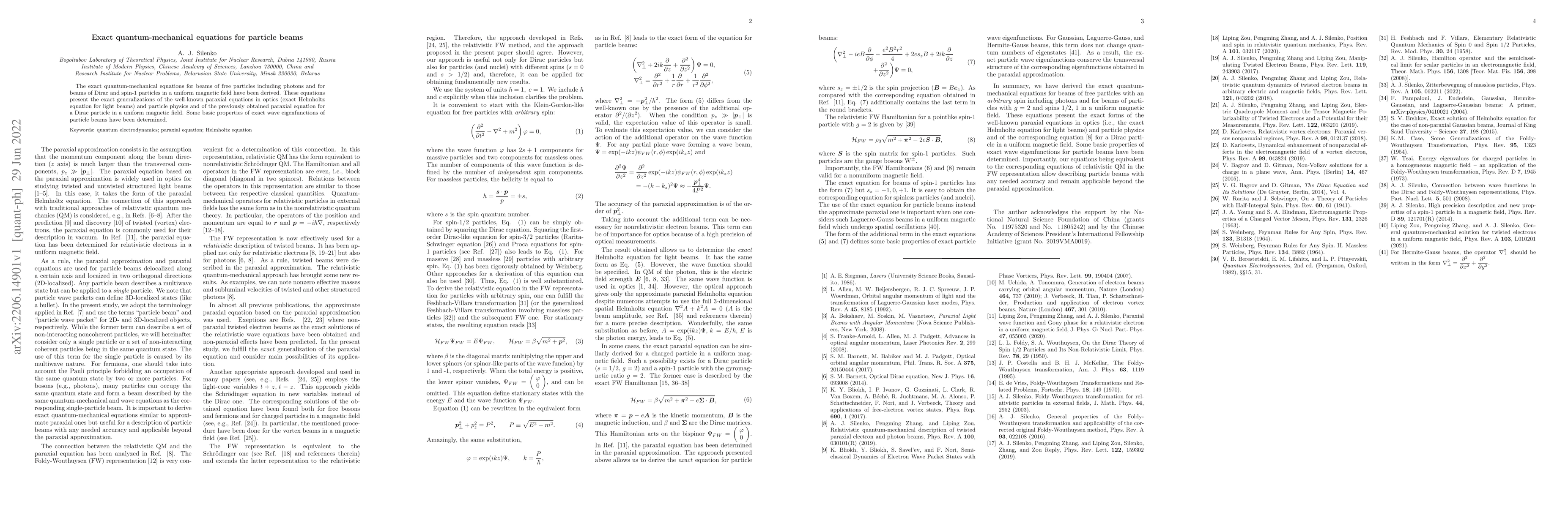 Thumbnail for Exact quantum-mechanical equations for particle beams