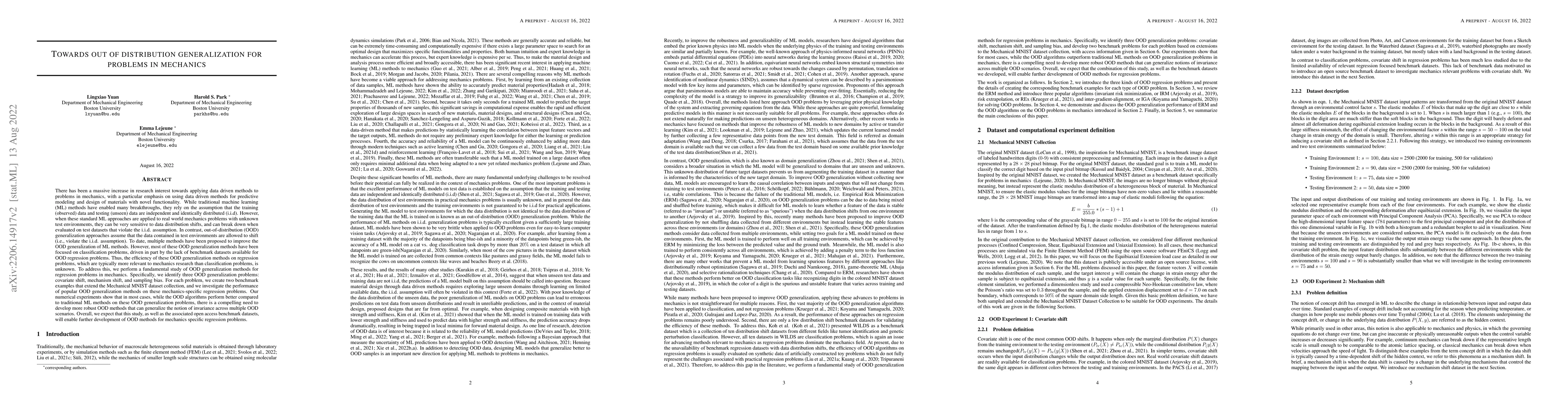 Thumbnail for Towards out of distribution generalization for problems in mechanics