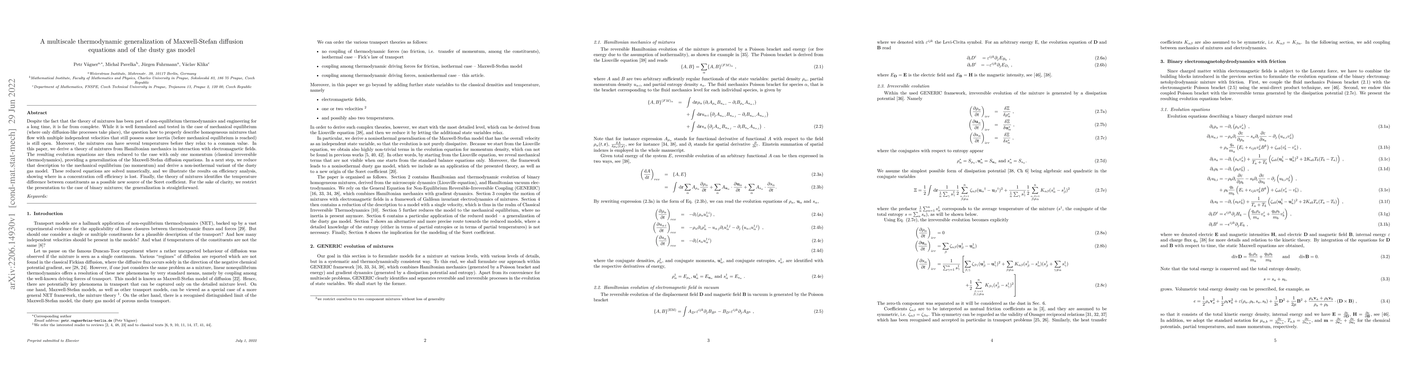 Thumbnail for A multiscale thermodynamic generalization of Maxwell-Stefan diffusion
  equations and of the dusty gas model