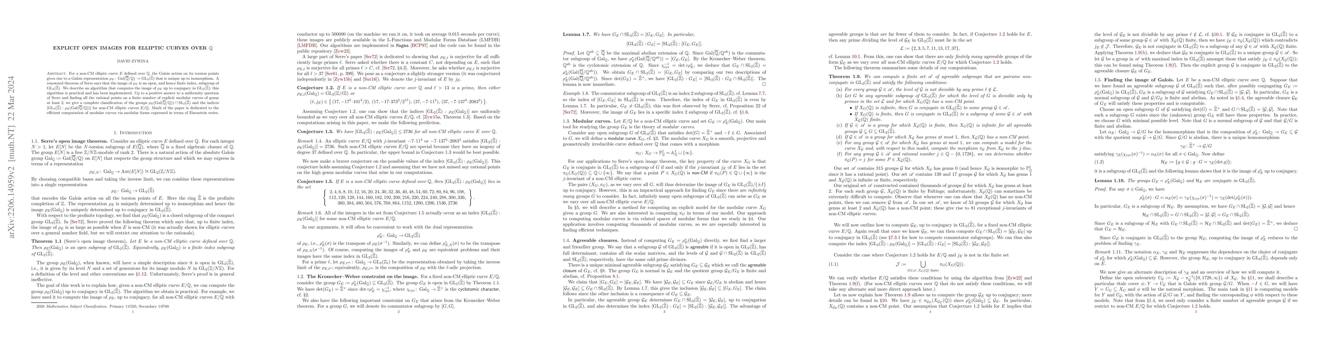 Thumbnail for Explicit open images for elliptic curves over $\mathbb{Q}$
