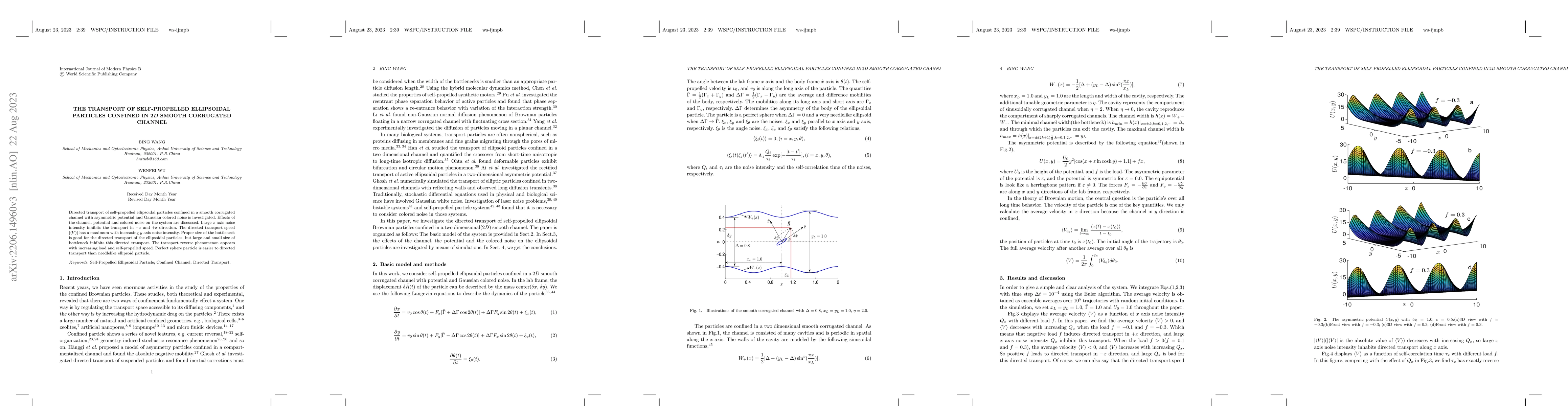 Thumbnail for The transport fo self-propelled particles confined in 2D smooth
  corrugated channel