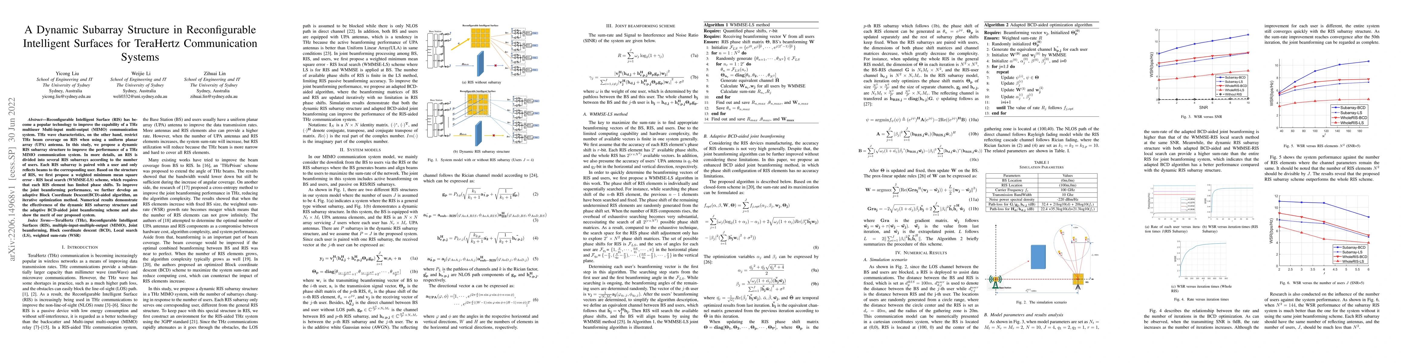 Thumbnail for A Dynamic Subarray Structure in Reconfigurable Intelligent Surfaces for
  TeraHertz Communication Systems
