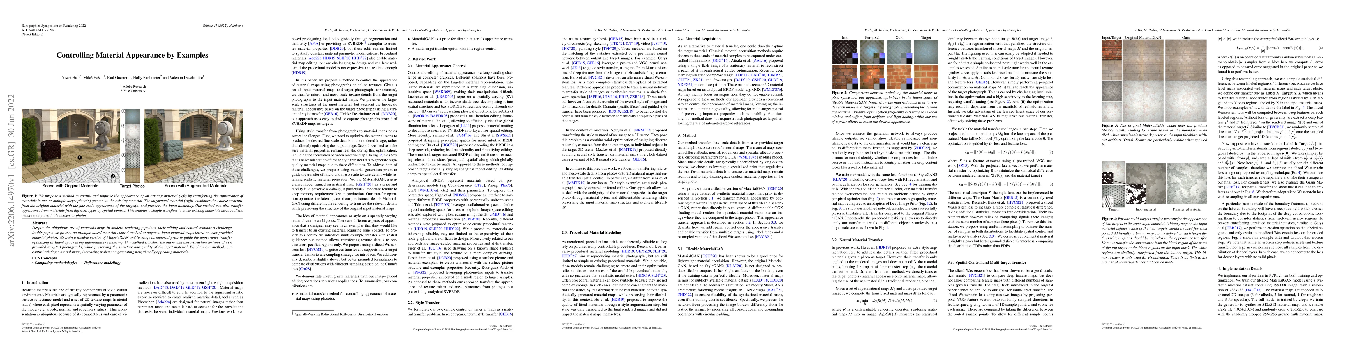 Thumbnail for Controlling Material Appearance by Examples
