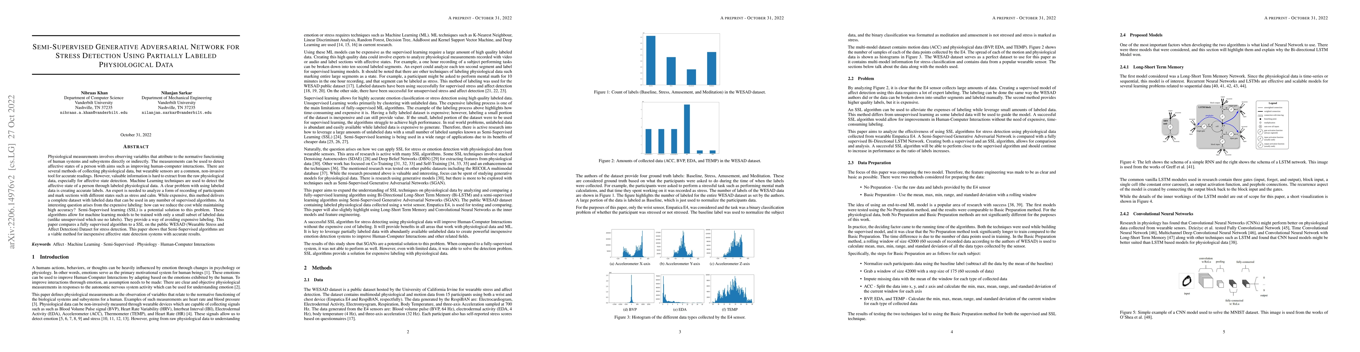 Thumbnail for Semi-Supervised Generative Adversarial Network for Stress Detection
  Using Partially Labeled Physiological Data