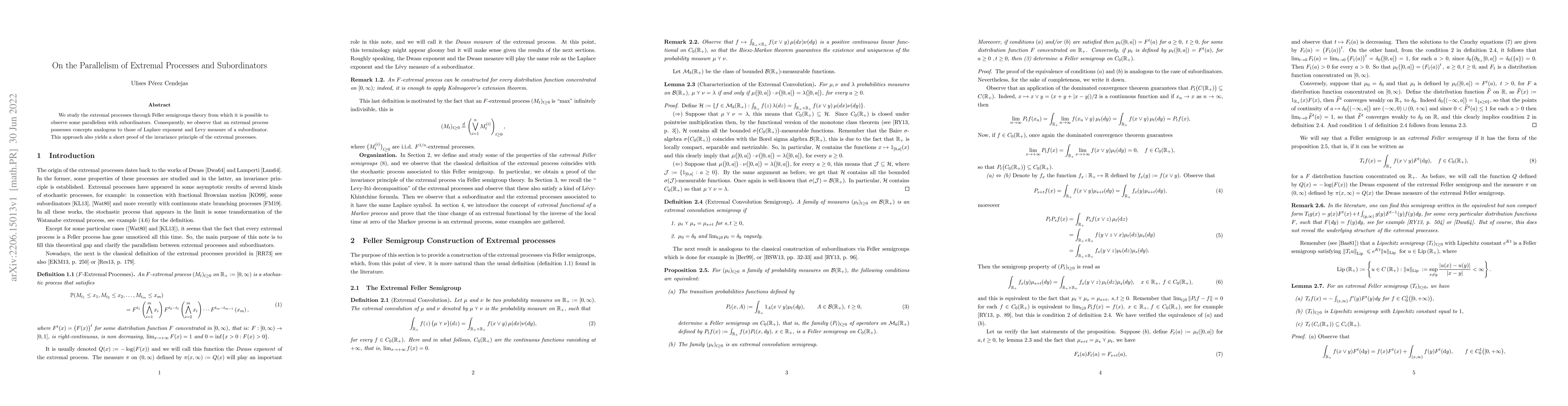 Thumbnail for On the Parallelism of Extremal Processes and Subordinators