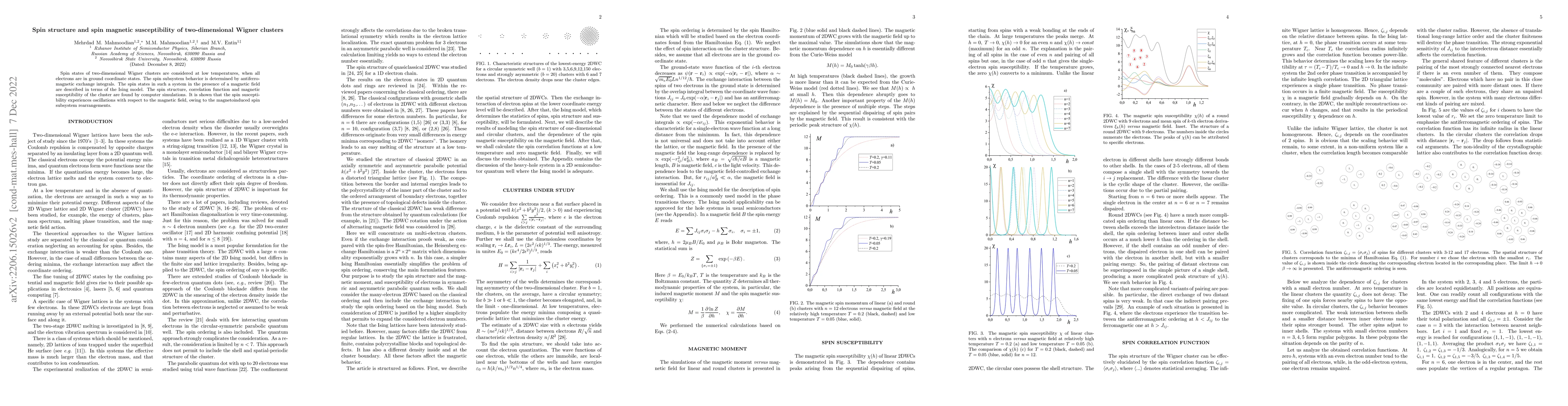 Thumbnail for Spin structure and spin magnetic susceptibility of two-dimensional
  Wigner clusters