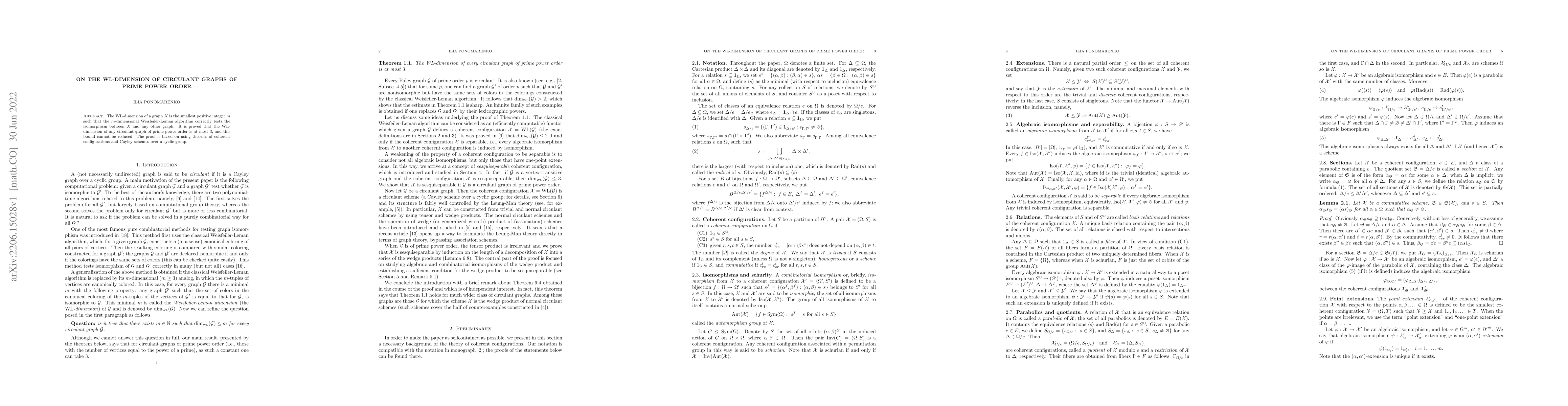 Thumbnail for On the WL-dimension of circulant graphs of prime power order