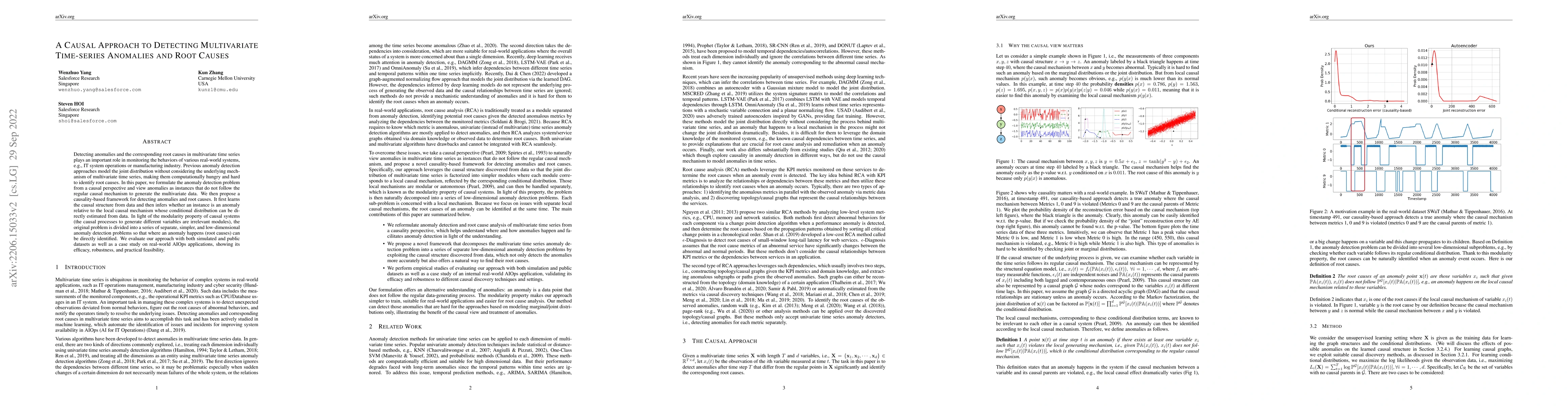 Thumbnail for A Causal Approach to Detecting Multivariate Time-series Anomalies and
  Root Causes