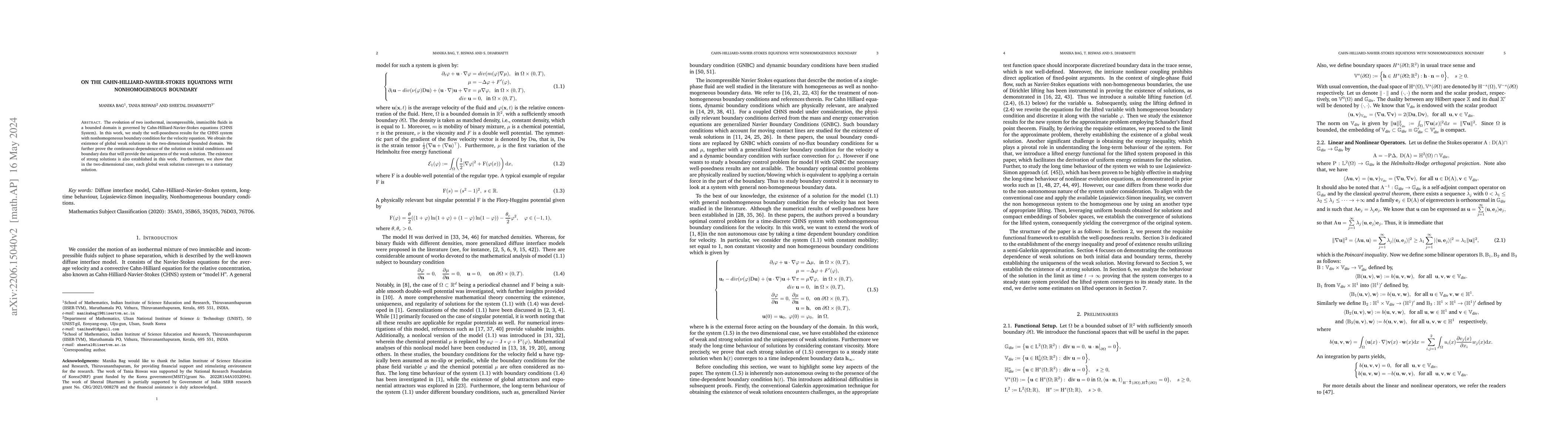 Thumbnail for On Cahn-Hilliard-Navier-Stokes equations with Nonhomogeneous Boundary