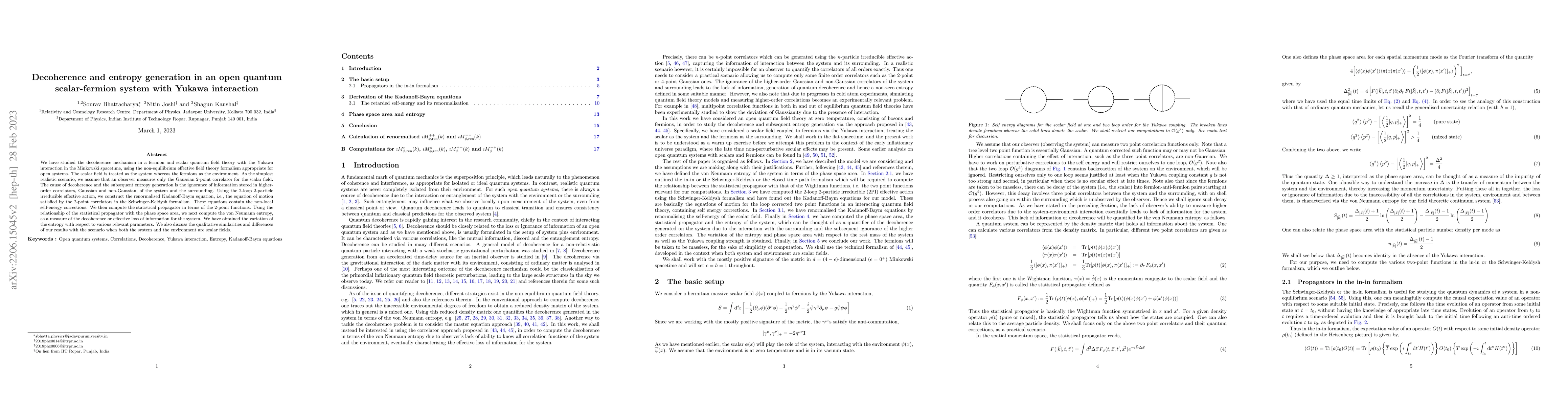 Thumbnail for Decoherence and entropy generation in an open quantum scalar-fermion
  system with Yukawa interaction