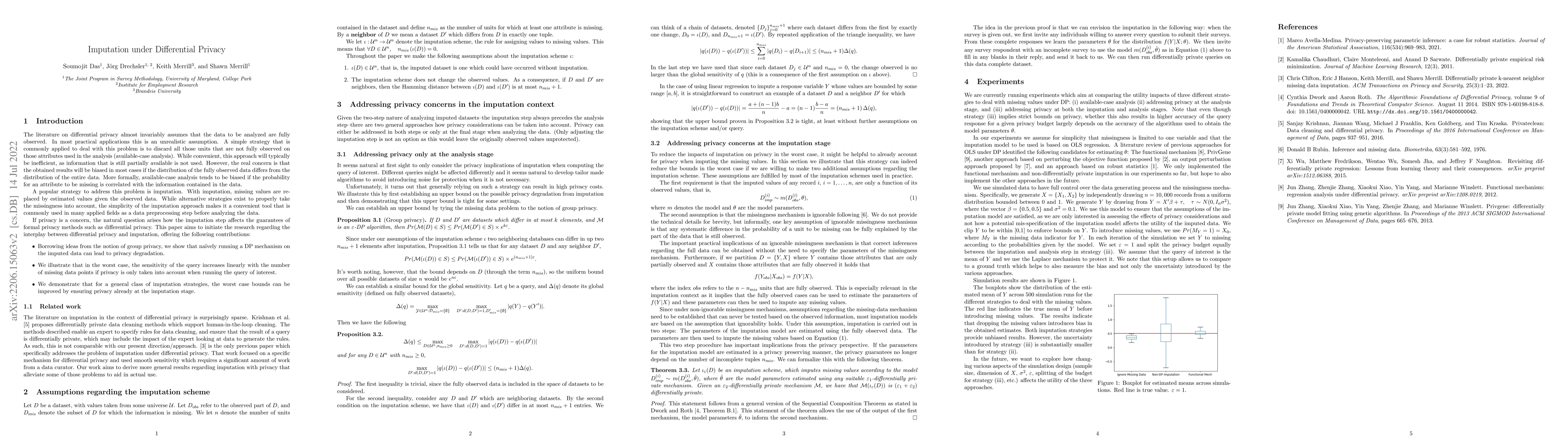 Thumbnail for Imputation under Differential Privacy