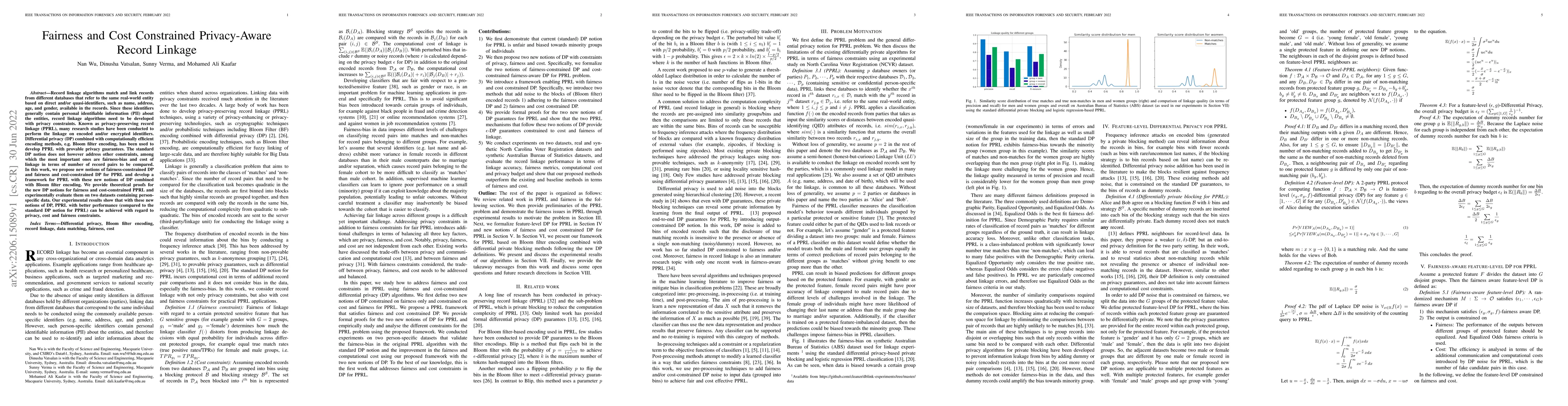 Thumbnail for Fairness and Cost Constrained Privacy-Aware Record Linkage
