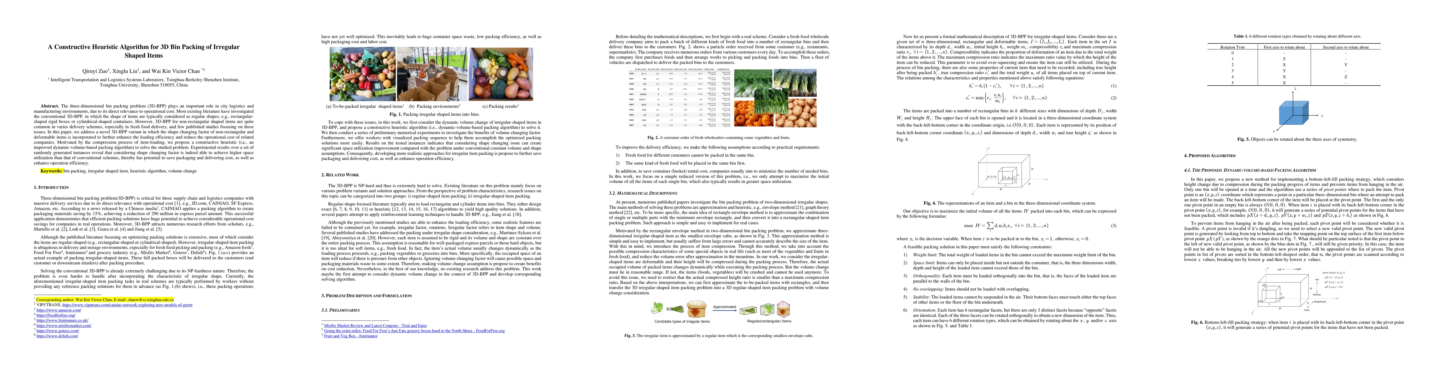 Thumbnail for A Constructive Heuristic Algorithm for 3D Bin Packing of Irregular
  Shaped Items