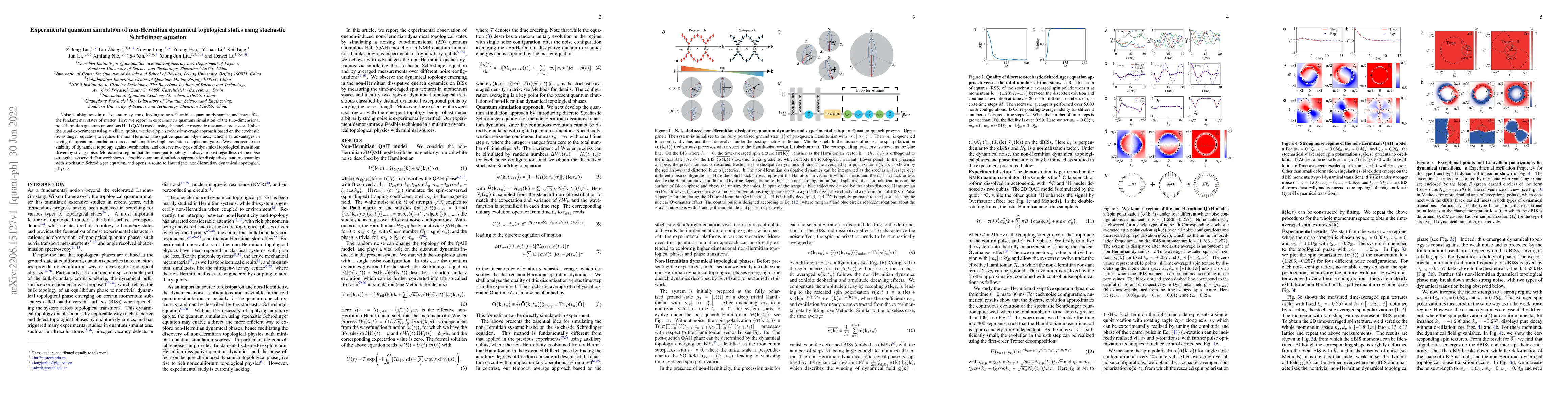 Thumbnail for Experimental quantum simulation of non-Hermitian dynamical topological
  states using stochastic Schr\"odinger equation