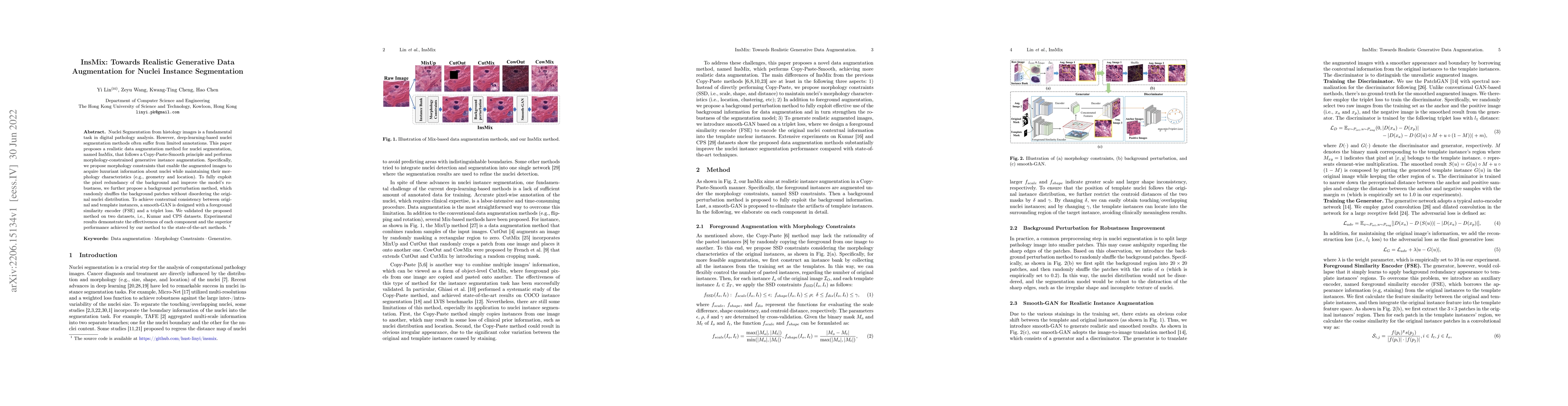 Thumbnail for InsMix: Towards Realistic Generative Data Augmentation for Nuclei
  Instance Segmentation