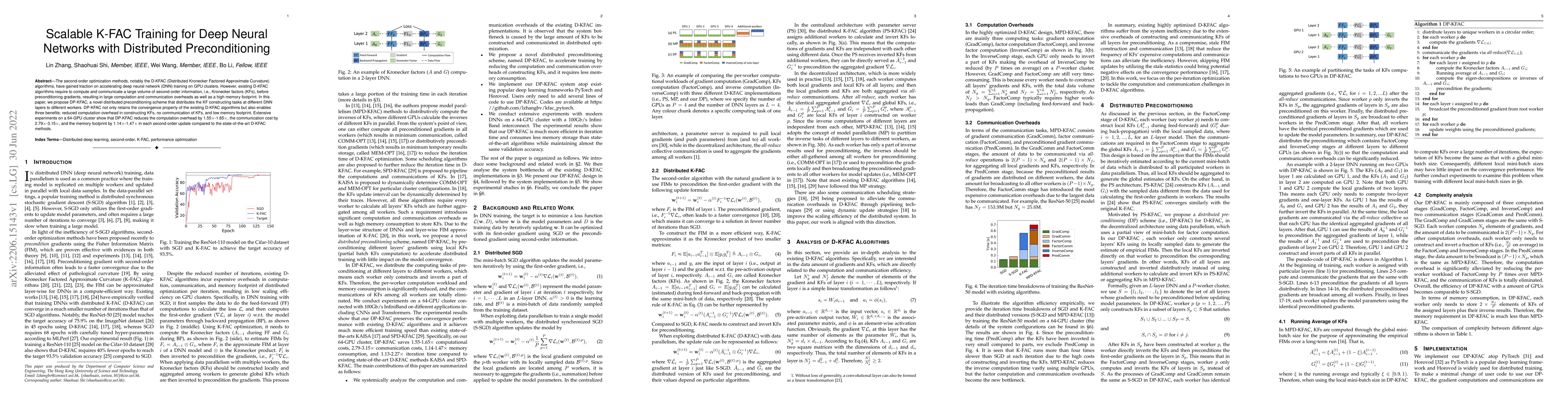 Thumbnail for Scalable K-FAC Training for Deep Neural Networks with Distributed
  Preconditioning