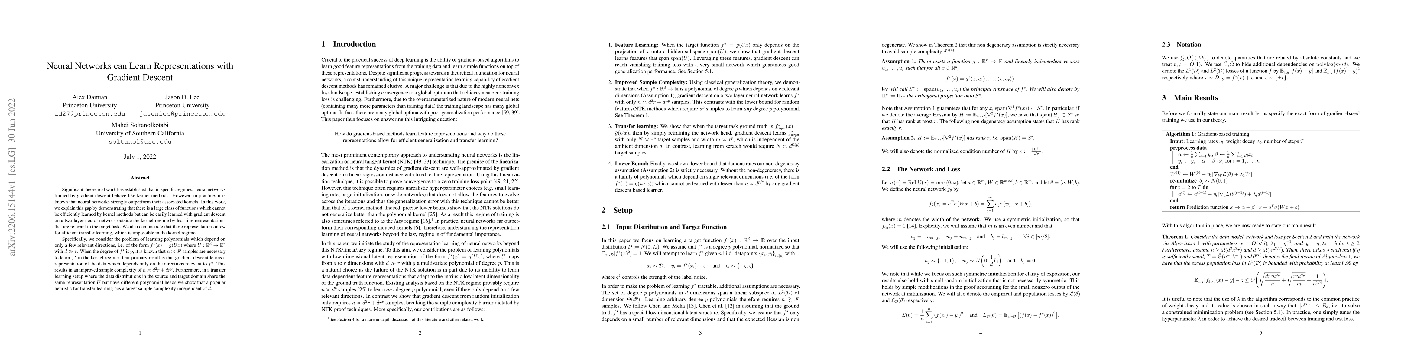 Thumbnail for Neural Networks can Learn Representations with Gradient Descent