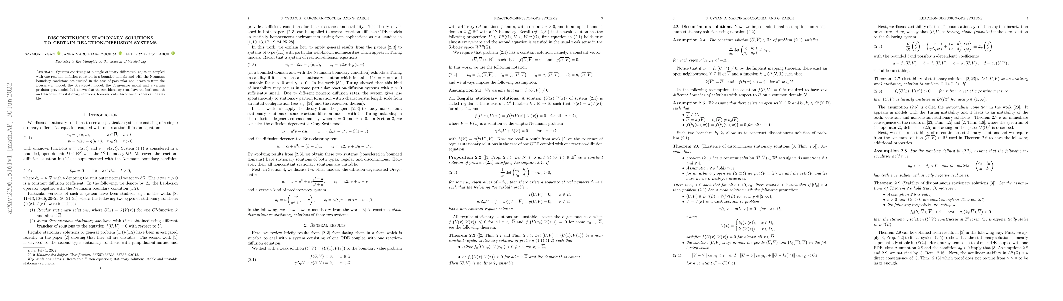 Thumbnail for Discontinuous stationary solutions to certain reaction-diffusion systems
