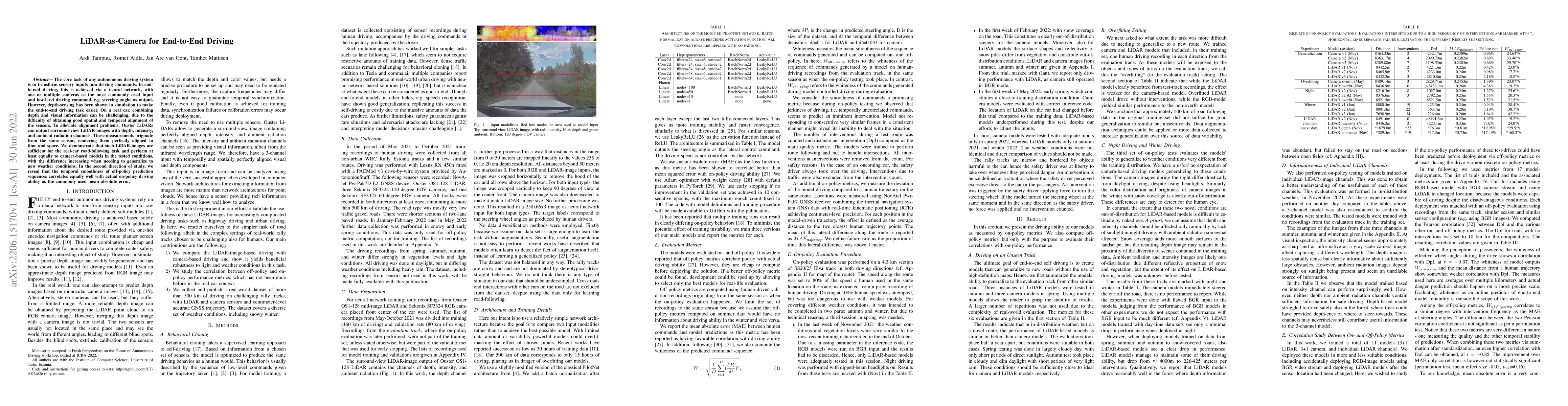 Thumbnail for LiDAR-as-Camera for End-to-End Driving