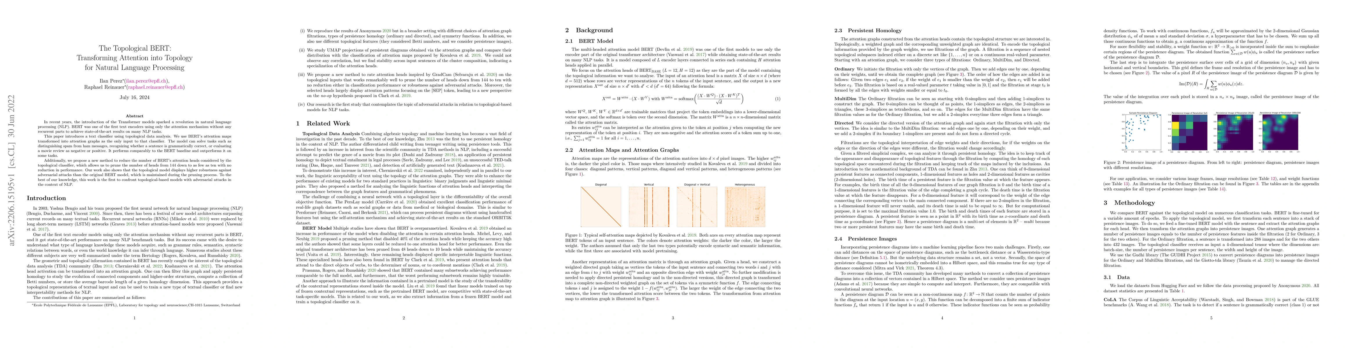 Thumbnail for The Topological BERT: Transforming Attention into Topology for Natural
  Language Processing