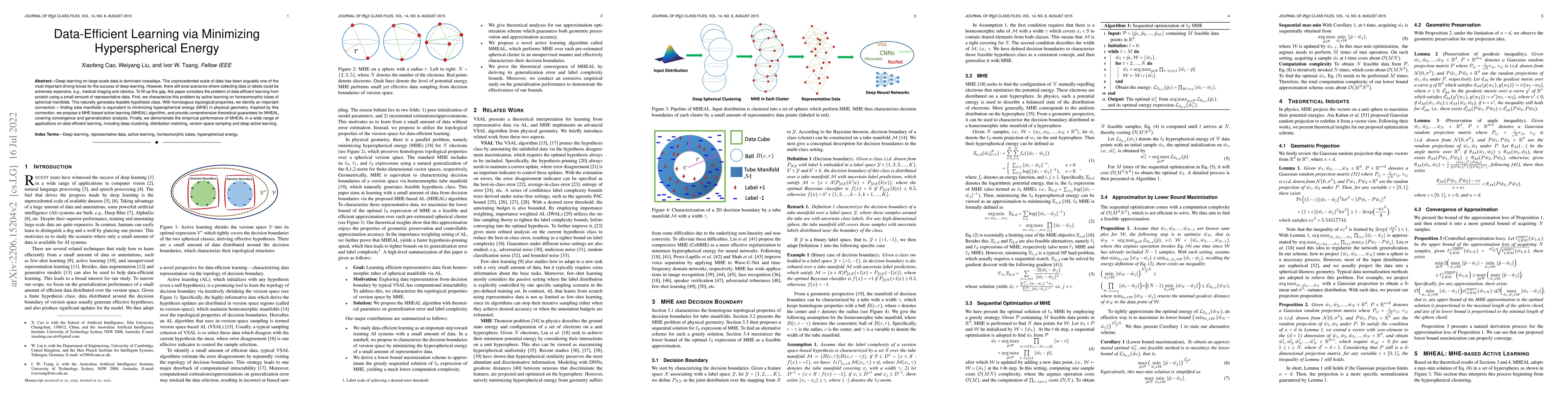 Thumbnail for Data-Efficient Learning via Minimizing Hyperspherical Energy