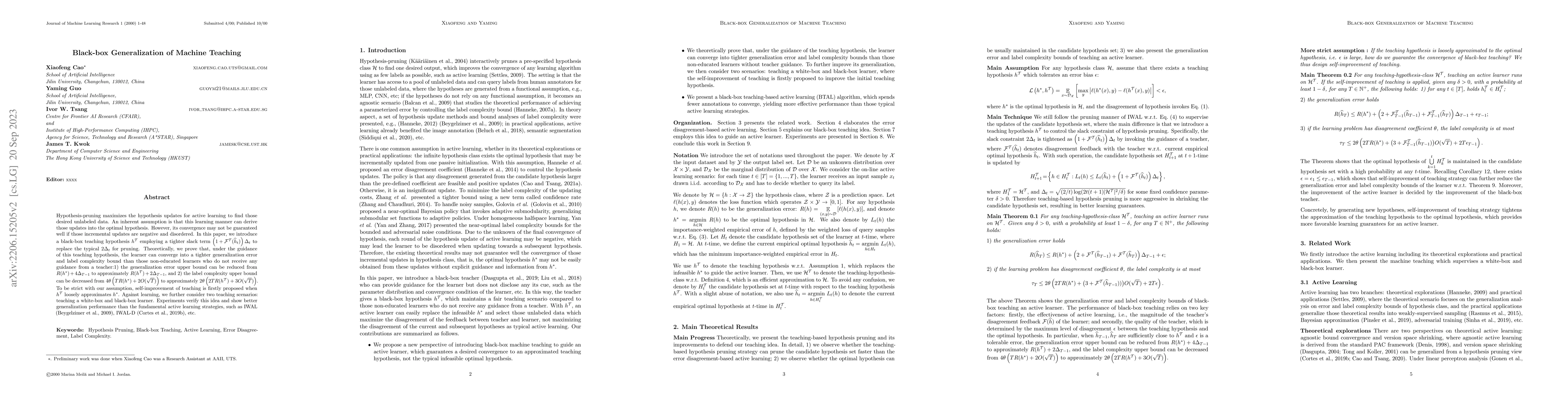 Thumbnail for Black-box Generalization of Machine Teaching