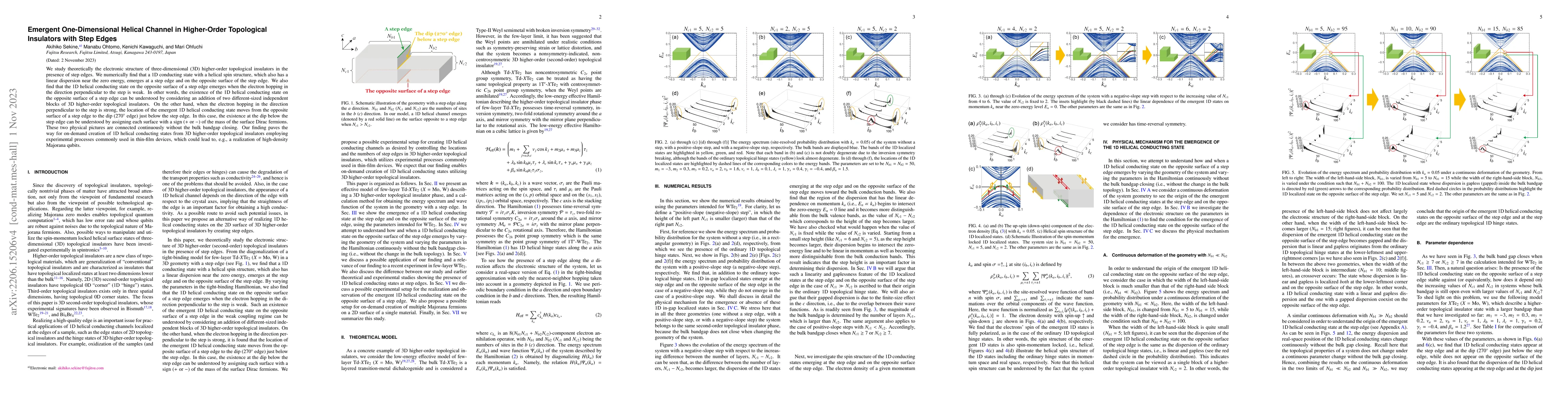 Thumbnail for Emergent One-Dimensional Helical Channel in Higher-Order Topological
  Insulators with Step Edges