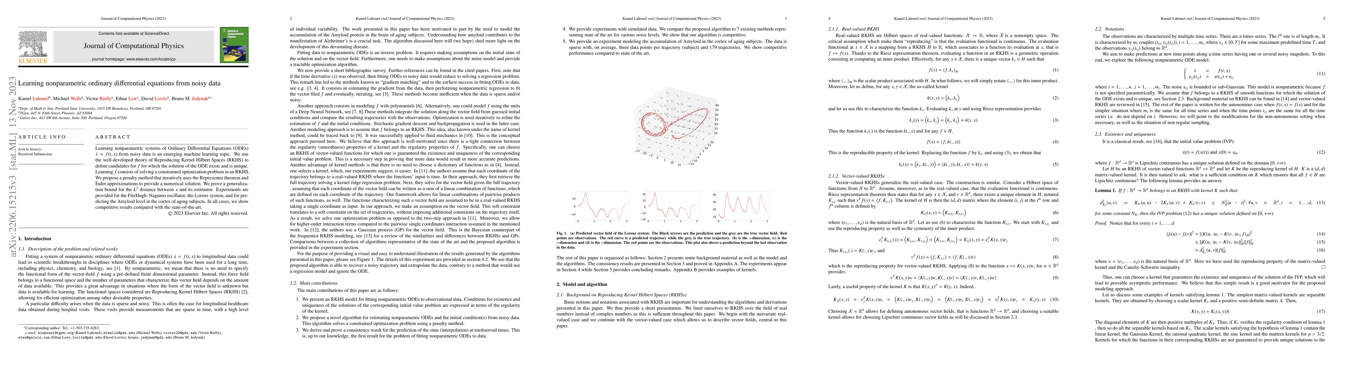 Thumbnail for Learning nonparametric ordinary differential equations from noisy data