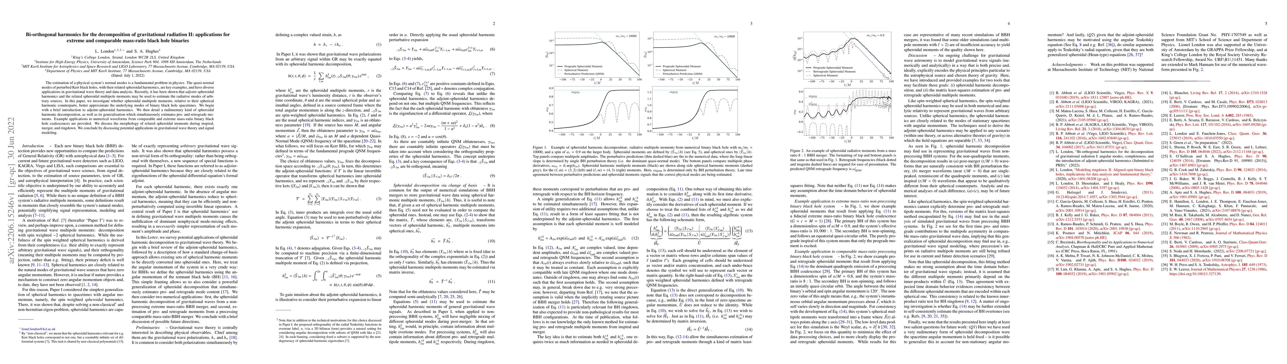 Thumbnail for Bi-orthogonal harmonics for the decomposition of gravitational radiation
  II: applications for extreme and comparable mass-ratio black hole binaries