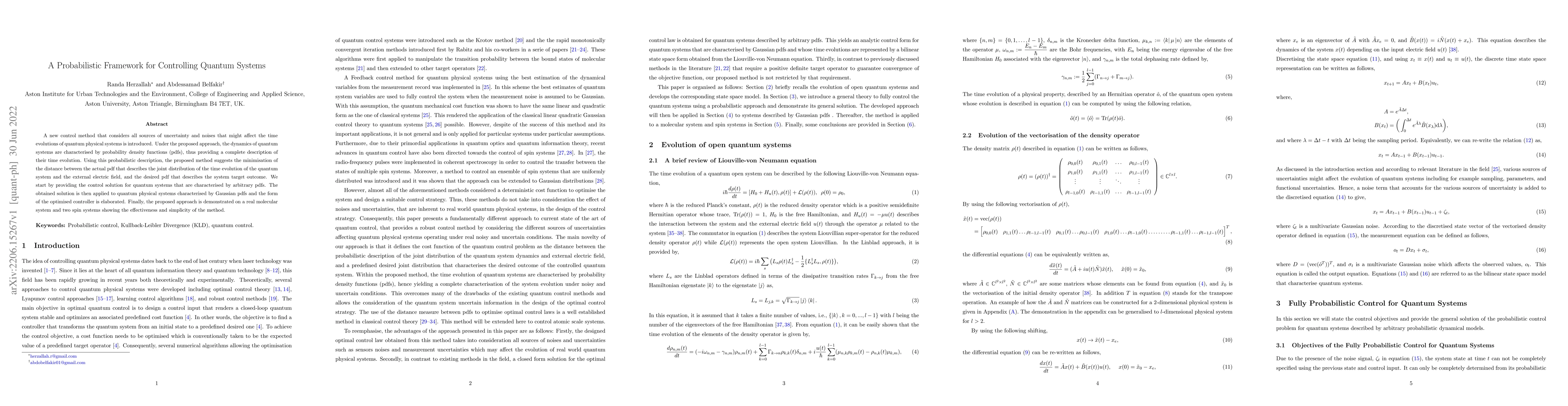 Thumbnail for A Probabilistic Framework for Controlling Quantum Systems