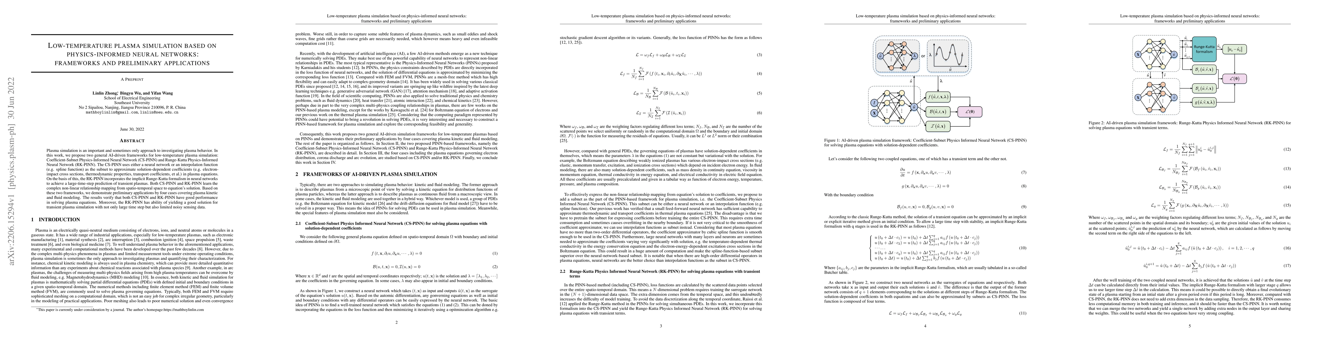 Thumbnail for Low-temperature plasma simulation based on physics-informed neural
  networks: frameworks and preliminary applications